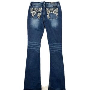 Miss Me Chloe Boot Jeans Womens 26x32 Dark Wash Embroidered Dreamcatcher